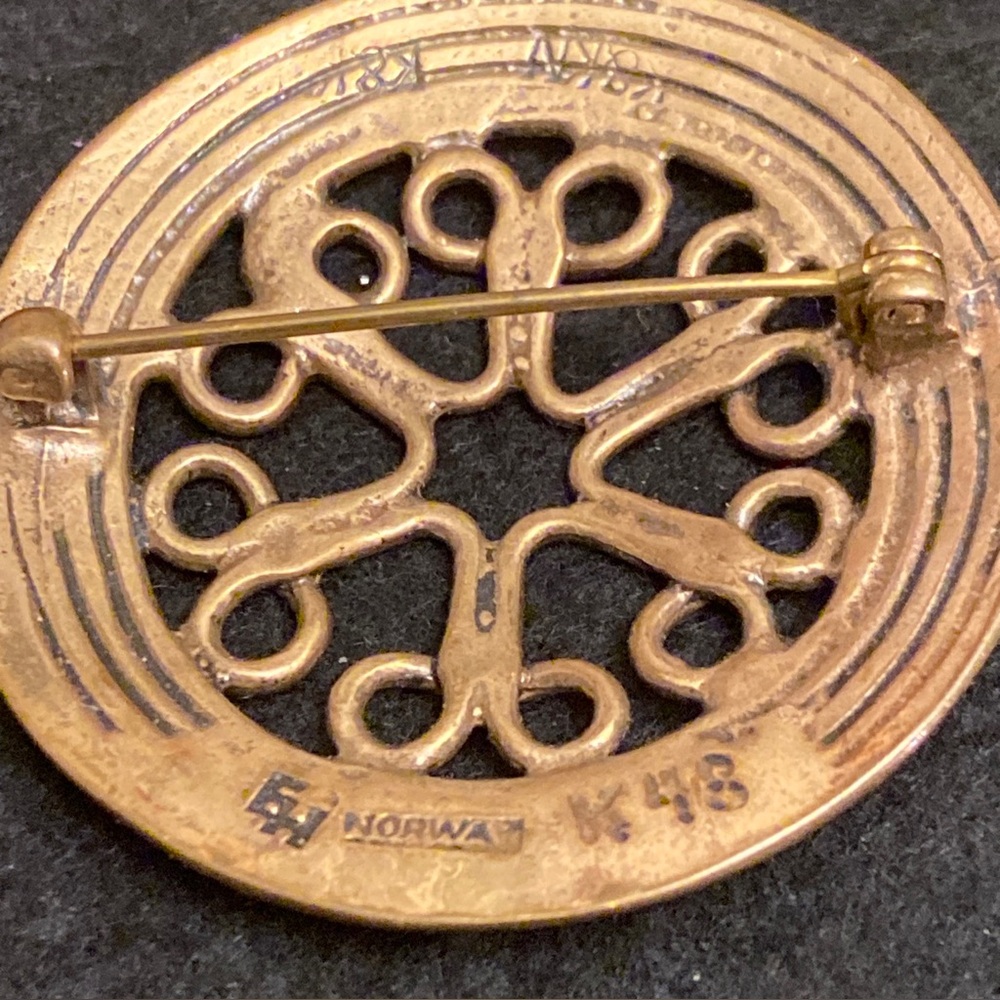 Eivind Hillestad Norway Norwegian Vintage Bronze Brooch Scandinavian Design. - Picture 3 of 4